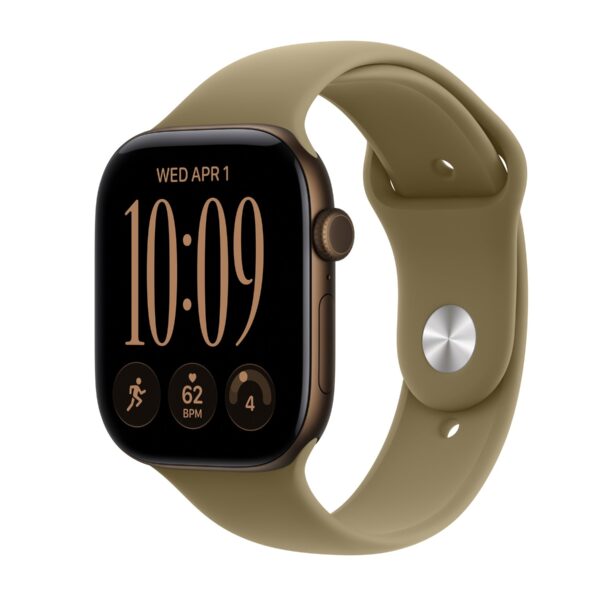 Apple Watch Series 12 GPS + Cellular 46mm Dark Bronze Aluminium Case with Olive Sport Band - S/M | Apple